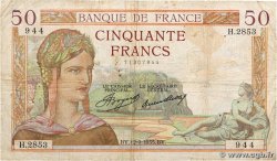 50 Francs CÉRÈS FRANCE  1935 F.17.16