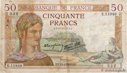 50 Francs CÉRÈS modifié FRANKREICH  1940 F.18.37