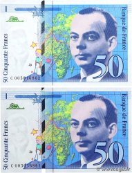 50 Francs SAINT-EXUPÉRY Consécutifs FRANCIA  1993 F.72.02 SC+