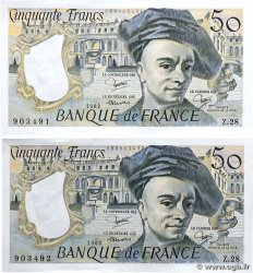 50 Francs QUENTIN DE LA TOUR Consécutifs FRANCE  1982 F.67.08