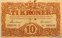 10 Kroner DINAMARCA  1941 P.031i RC+