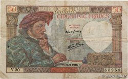 50 Francs JACQUES CŒUR FRANCE  1940 F.19.03