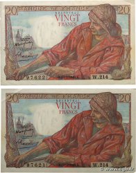 20 Francs PÊCHEUR Consécutifs FRANCE  1949 F.13.14