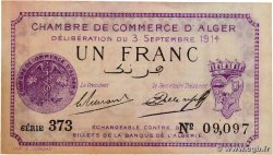 1 Franc ALGERIA Alger 1914 JP.137.01