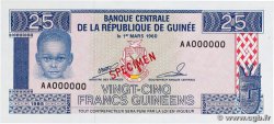 25 Francs Guinéens Spécimen GUINEA  1985 P.28s