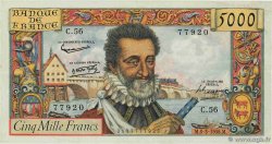 5000 Francs HENRI IV FRANCE  1958 F.49.06 VF+