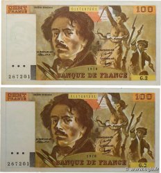 100 Francs DELACROIX Lot FRANCE  1978 F.68.02x