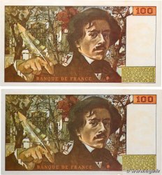 100 Francs DELACROIX modifié Lot FRANCE  1978 F.69.01dx SUP