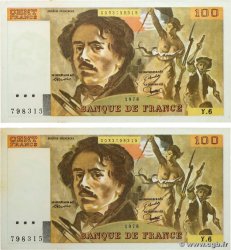 100 Francs DELACROIX modifié Lot FRANKREICH  1978 F.69.01dx VZ