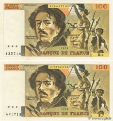 100 Francs DELACROIX modifié Lot FRANCIA  1978 F.69.01dx q.SPL