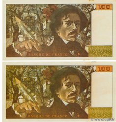 100 Francs DELACROIX modifié Lot FRANCIA  1978 F.69.01dx MBC+