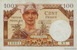 100 Francs TRÉSOR FRANÇAIS Numéro radar FRANKREICH  1947 VF.32.01 fVZ