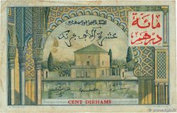 100 Dirhams sur 10000 Francs MAROC  1955 P.52 B+