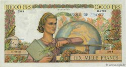 10000 Francs GÉNIE FRANÇAIS FRANCIA  1954 F.50.72 MBC