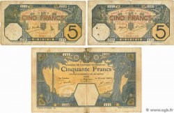 5 et 50 Francs DAKAR Lot FRENCH WEST AFRICA Dakar 1922 P.05Bb, P.05Bf et P.09Bc G