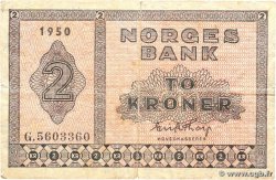 2 Kroner NORVÈGE  1950 P.16b