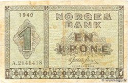 1 Krone NORWAY  1940 P.15a G