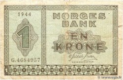 1 Krone NORVÈGE  1944 P.15a