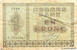 1 Krone NORVÈGE  1950 P.15b q.MB