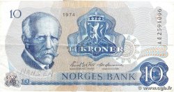 10 Kroner NORVÈGE  1974 P.36b B