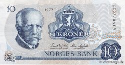 10 Kroner NORVÈGE  1977 P.36c VF+