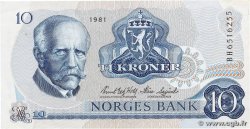 10 Kroner NORVÈGE  1981 P.36c VF+