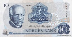 10 Kroner NORVÈGE  1981 P.36c MBC+