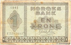 1 Krone NORVÈGE  1943 P.15a