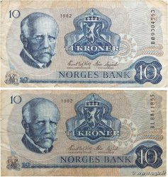 10 Kroner Lot NORVÈGE  1982 P.36c