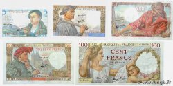 Lot 5 billets BdF : La France de 1940 FRANCE  1941 F.05-08-13-19-26