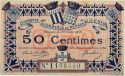 50 Centimes FRANCE regionalism and various Rennes et Saint-Malo 1915 JP.105.06