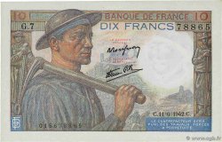 10 Francs MINEUR FRANCIA  1942 F.08.03