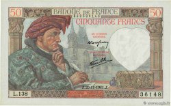 50 Francs JACQUES CŒUR FRANCE  1941 F.19.16 pr.NEUF