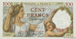 100 Francs SULLY FRANCE  1942 F.26.65 UNC-