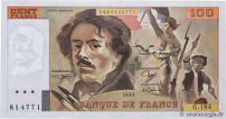 100 Francs DELACROIX imprimé en continu FRANCIA  1991 F.69bis.03b2