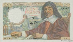 100 Francs DESCARTES FRANCE  1942 F.27.01 pr.NEUF