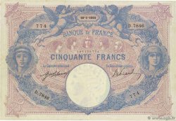 50 Francs BLEU ET ROSE FRANCE  1918 F.14.31 pr.TTB