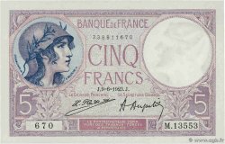 5 Francs FEMME CASQUÉE FRANKREICH  1923 F.03.07 fST