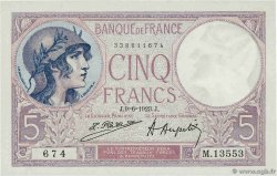 5 Francs FEMME CASQUÉE FRANCE  1923 F.03.07