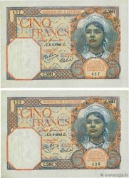 5 Francs Consécutifs ALGERIA  1941 P.077b