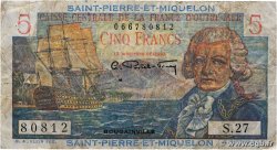 5 Francs Bougainville SAINT PIERRE AND MIQUELON  1946 P.22 VG