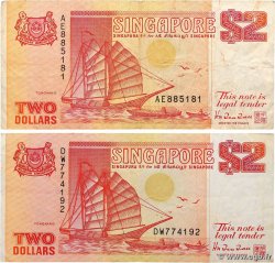 2 Dollars Lot SINGAPORE  1990 P.27 F