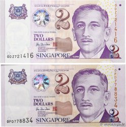 2 Dollars Lot SINGAPORE  1999 P.38 XF