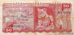 50 Francs RWANDA BURUNDI  1960 P.04a TB+