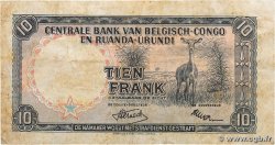 10 Francs BELGIAN CONGO  1955 P.30a F