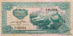 20 Francs RWANDA BURUNDI  1960 P.03a TTB