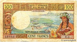 100 Francs TAHITI  1973 P.24b TB