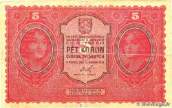 5 Korun CZECHOSLOVAKIA  1919 P.007a F