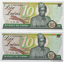 10 Zaïres Lot ZAIRE  1982 P.27a UNC