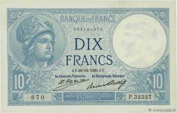 10 Francs MINERVE FRANCE  1926 F.06.11a AU